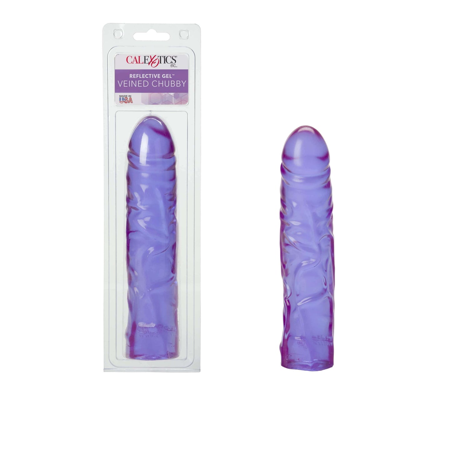 Reflective Gel 8.5" Veined Chubby - Thorn & Feather Sex Toy Canada