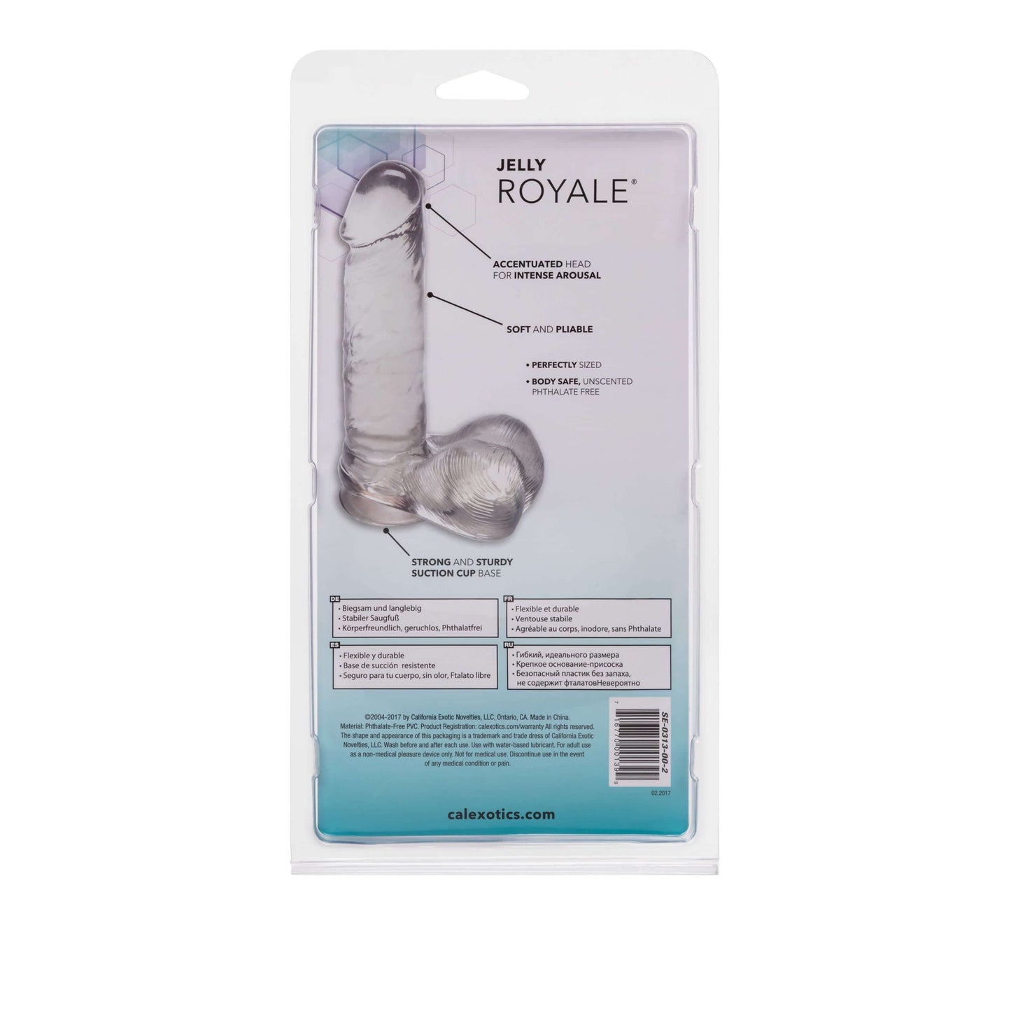 Jelly Royale 6" Dildo - Clear - Thorn & Feather Sex Toy Canada