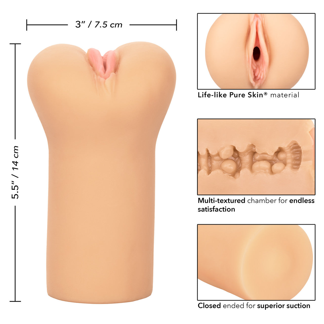 Boundless Vulva Pocket Pussy Stroker - Ivory - Thorn & Feather Sex Toy Canada