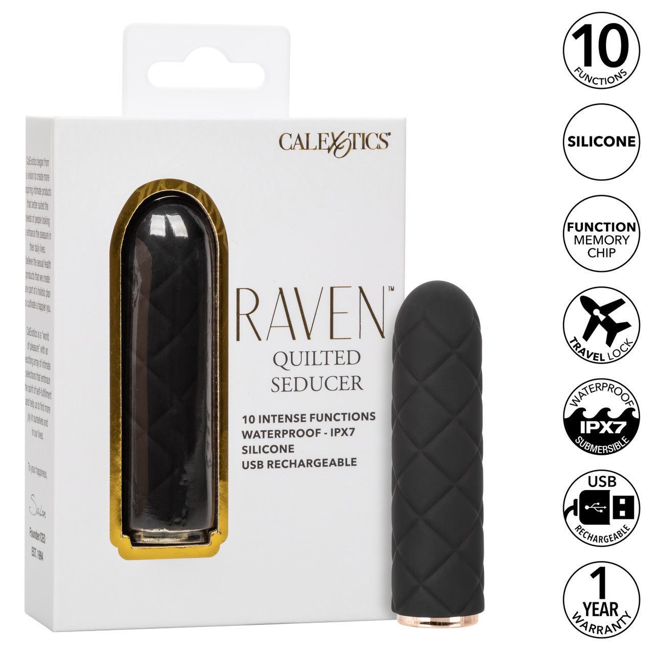 Raven Quilted Seducer Mini Massager