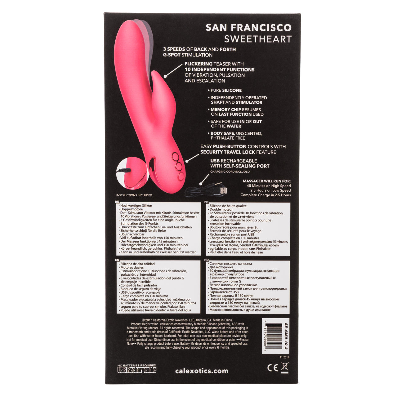 California Dreaming San Francisco Sweetheart Vibrator - Thorn & Feather Sex Toy Canada