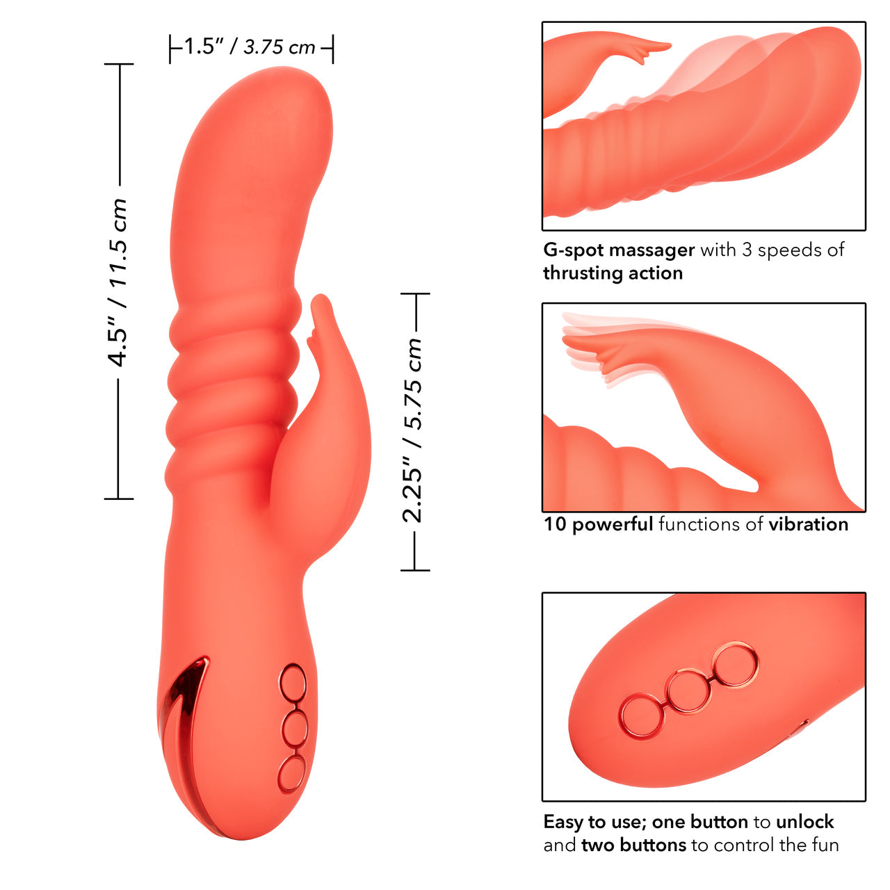 California Dreaming Orange County Cutie Rabbit Vibrator - Thorn & Feather Sex Toy Canada