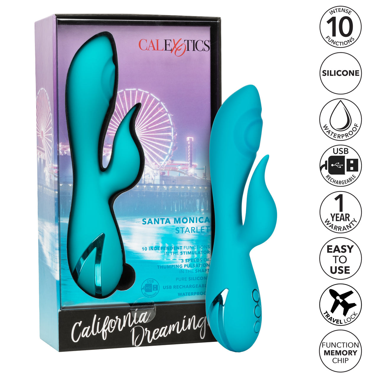 California Dreaming Santa Monica Starlet Rabbit Vibrator - Thorn & Feather Sex Toy Canada