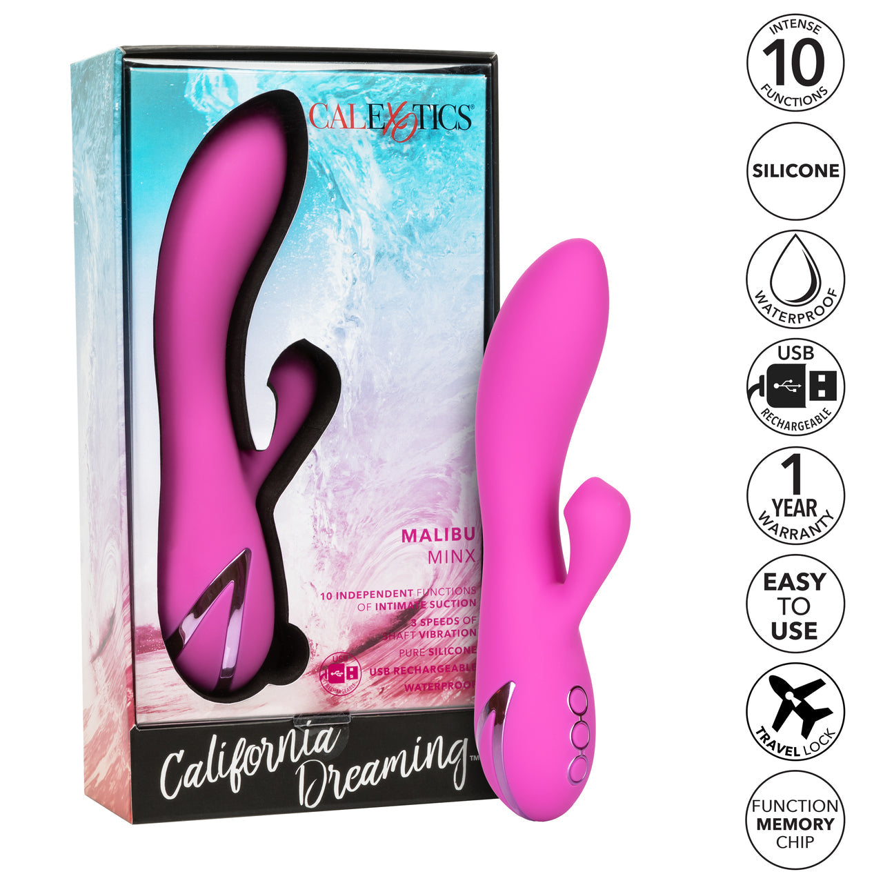 California Dreaming Malibu Minx Rabbit Vibrator - Thorn & Feather Sex Toy Canada