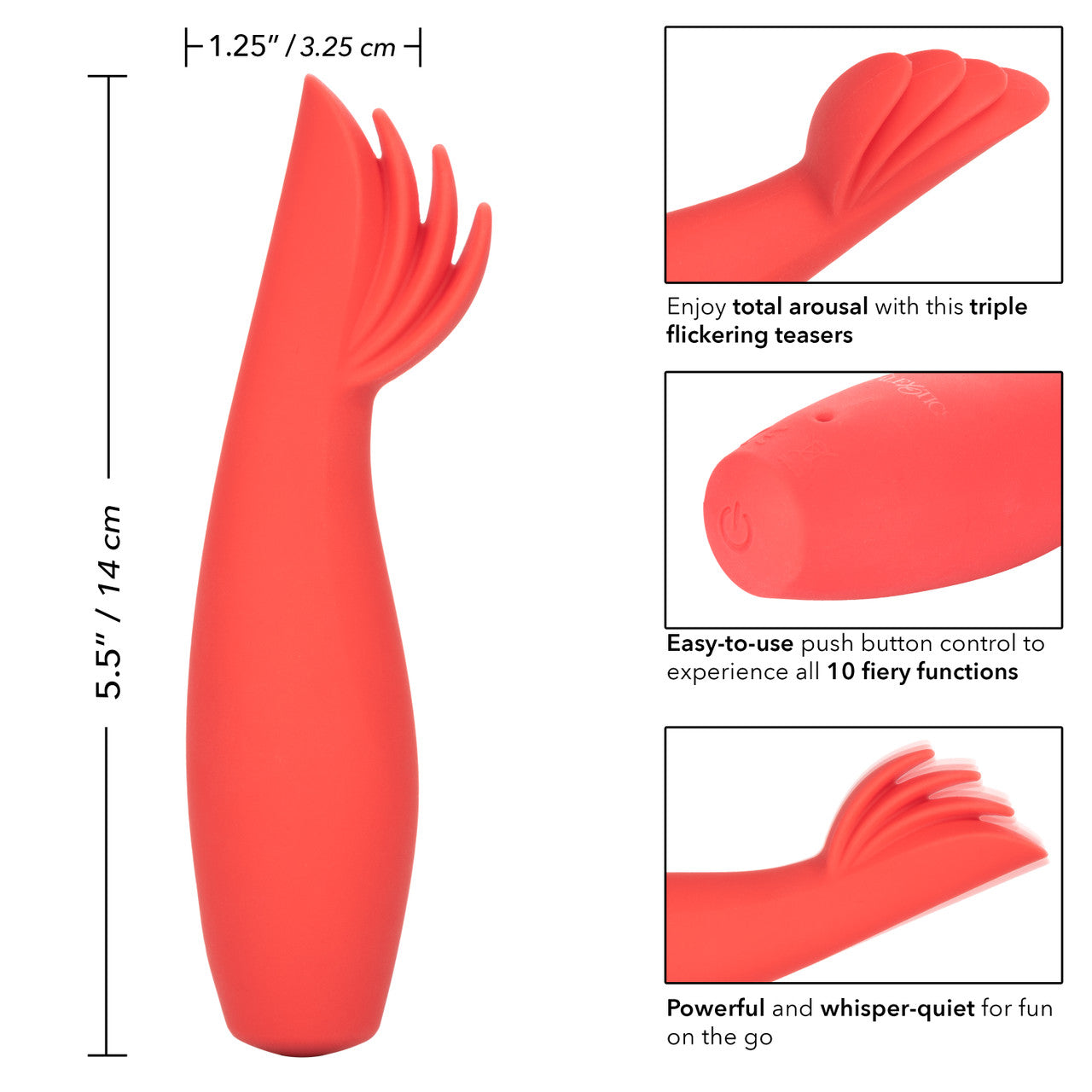 Vibromasseur clitoridien rechargeable en silicone Red Hot Blaze 