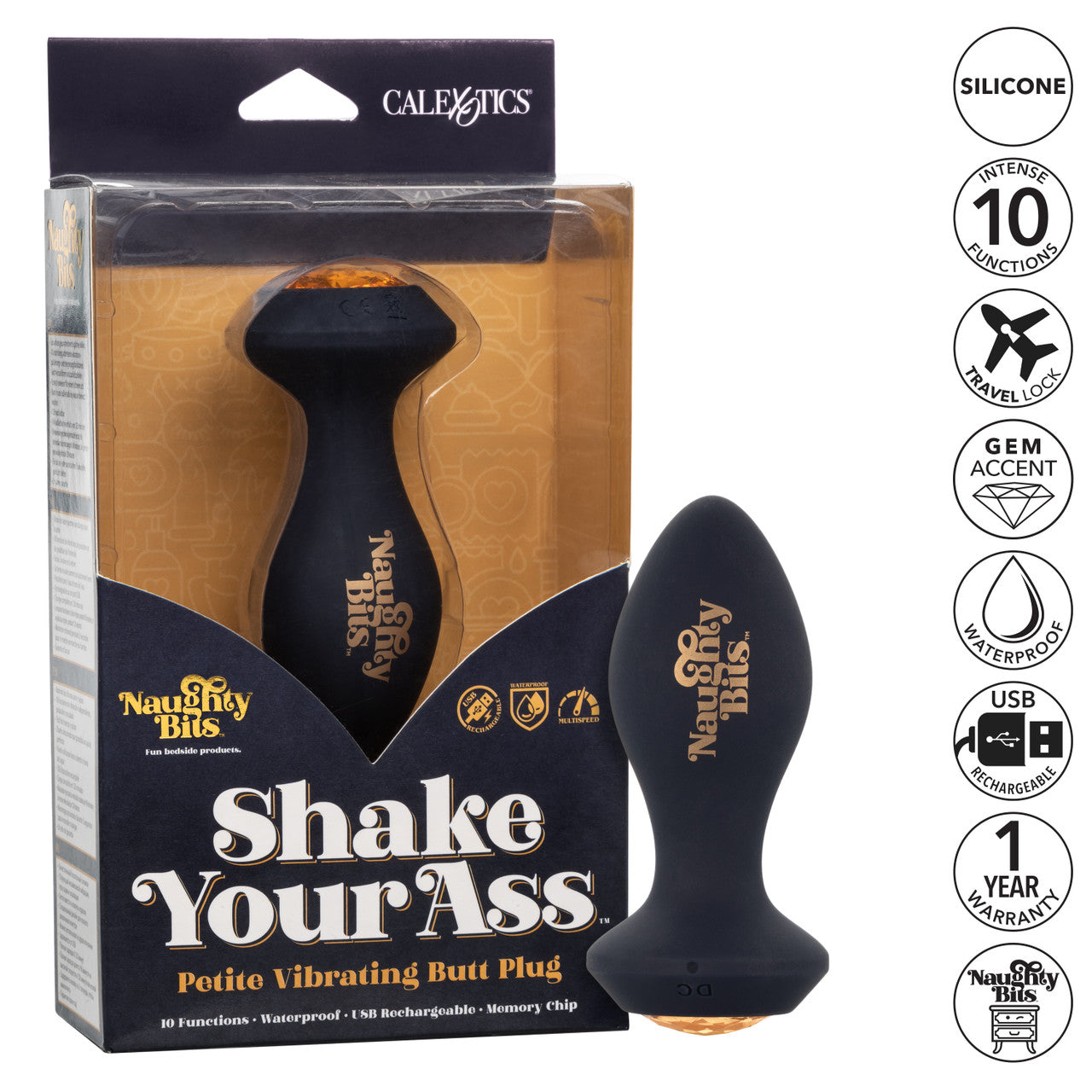 Naughty Bits Shake Your Ass Petite Plug anal vibrant - Vente anniversaire 3 ans T&amp;F