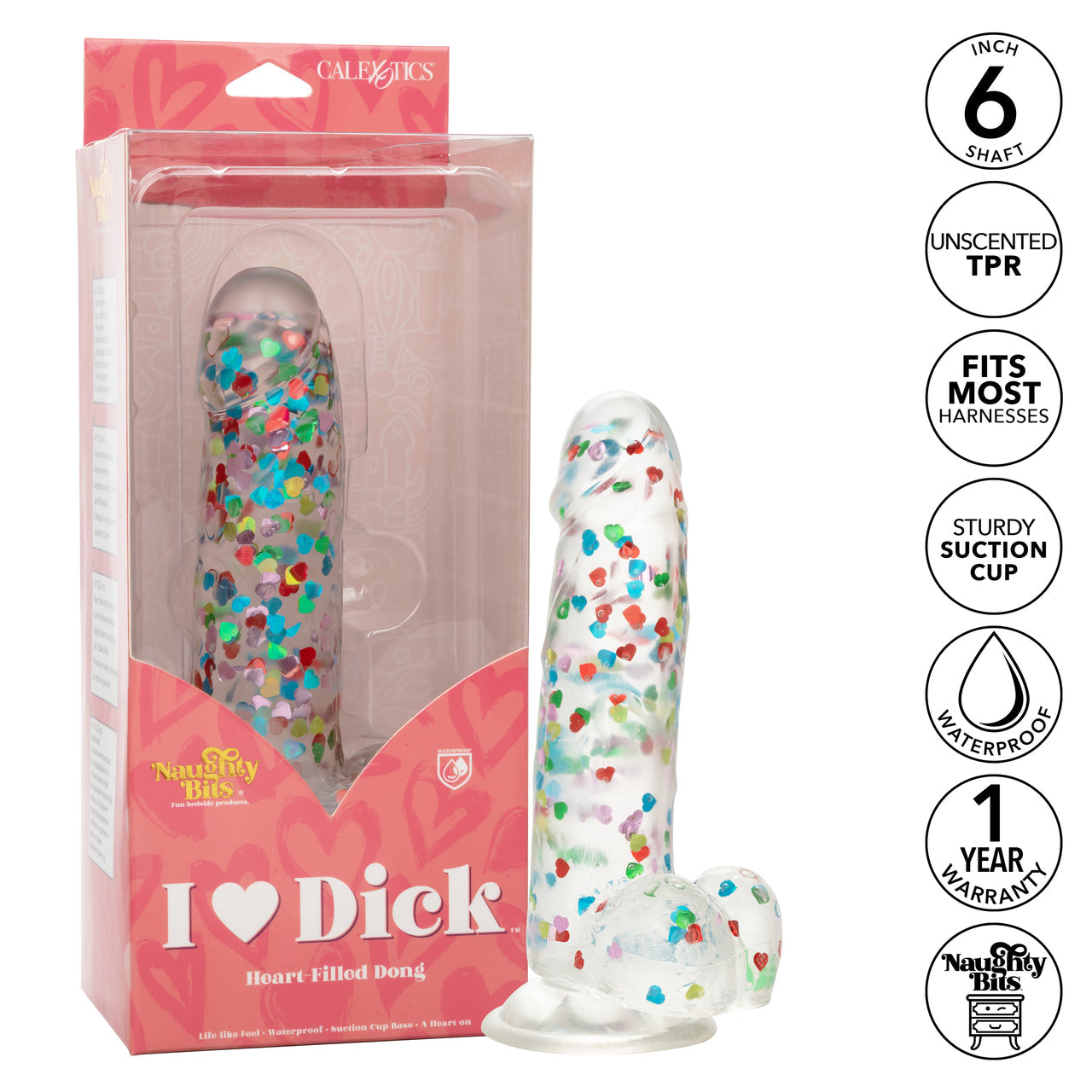 Naughty Bits I Love Dick Heart-Filled Dong - Thorn & Feather Sex Toy Canada
