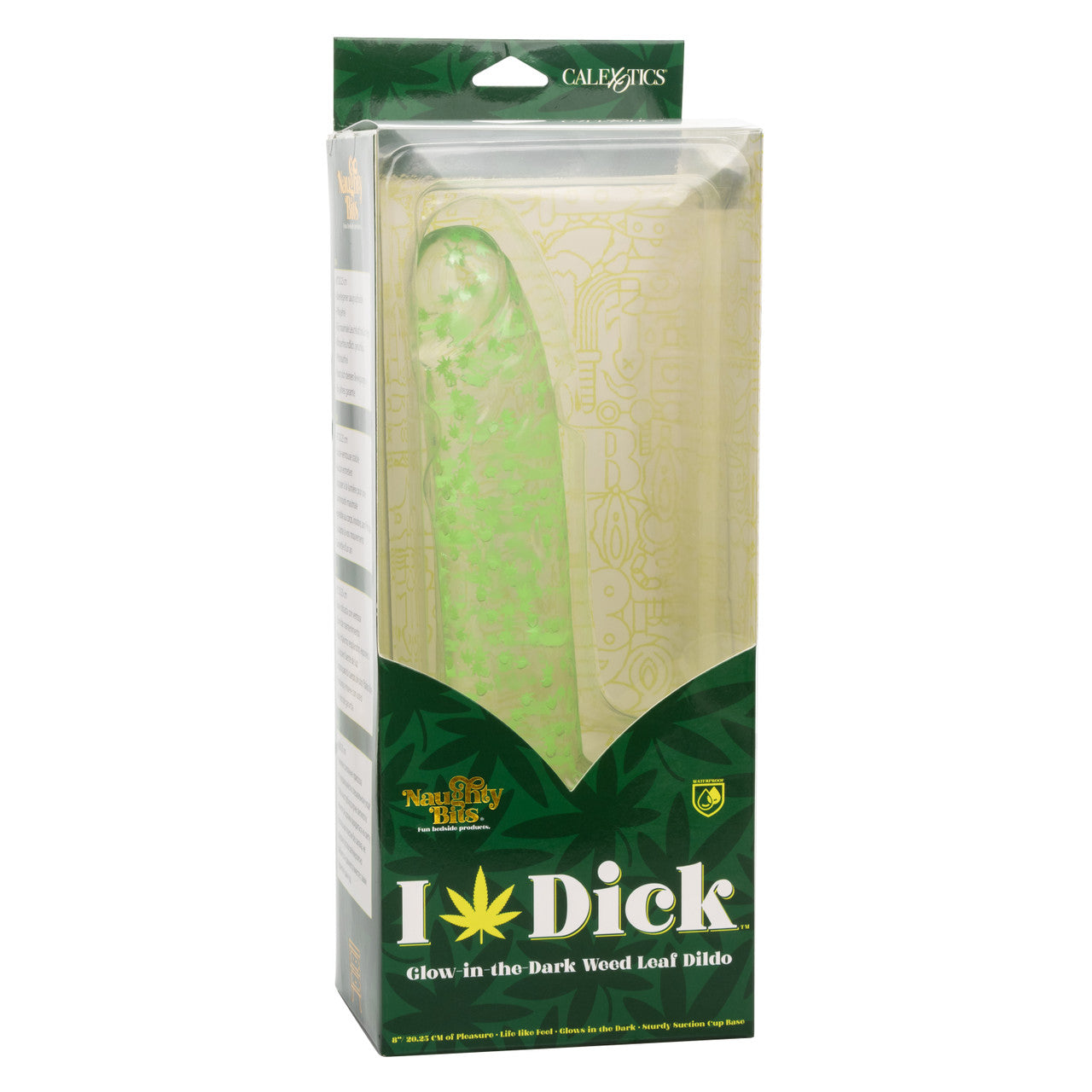 Naughty Bits I Leaf Dick Glow-In-The-Dark Weed Leaf Dildo - Thorn & Feather Sex Toy Canada