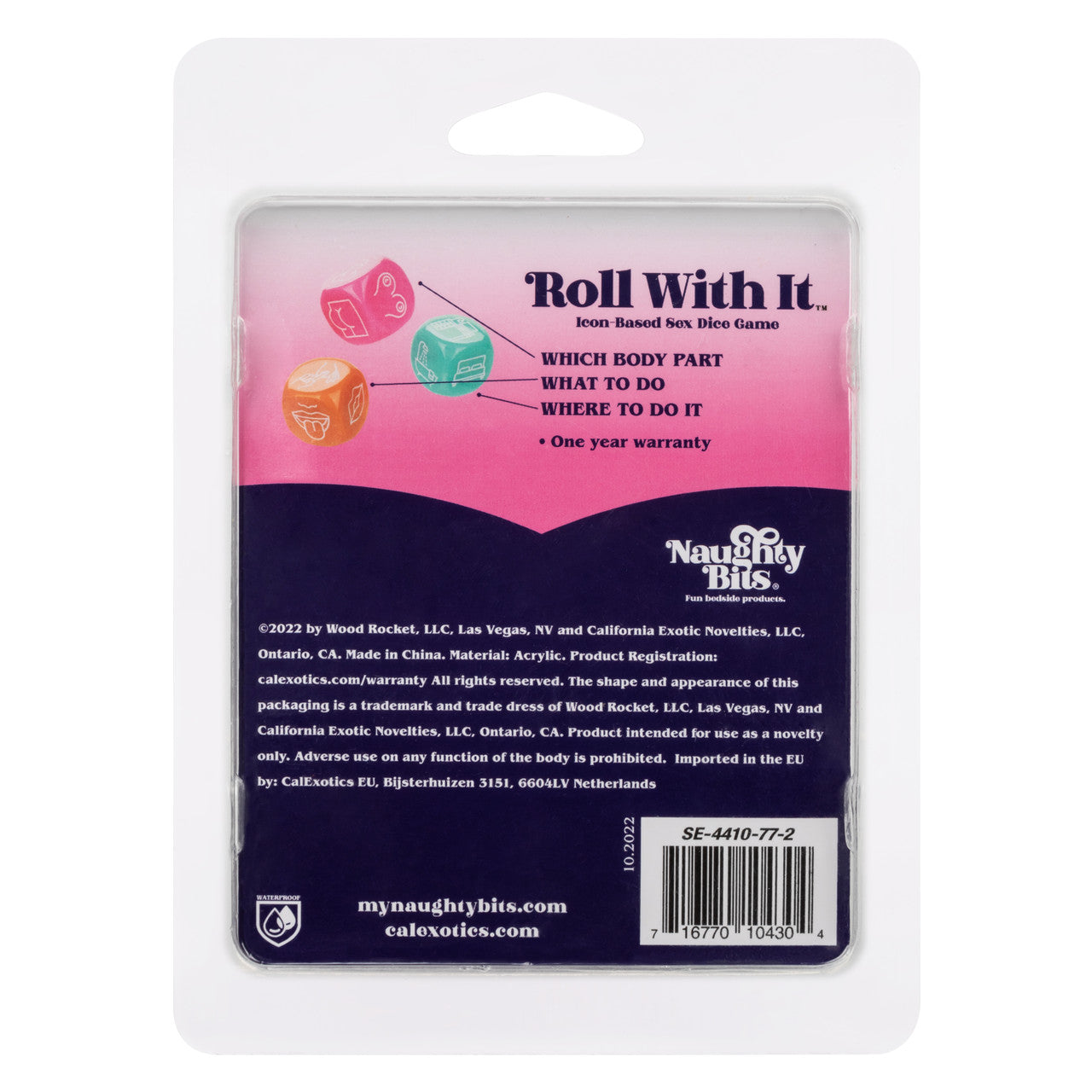 Naughty Bits Roll With It Icon Based Sex Dice - Thorn & Feather Sex Toy Canada