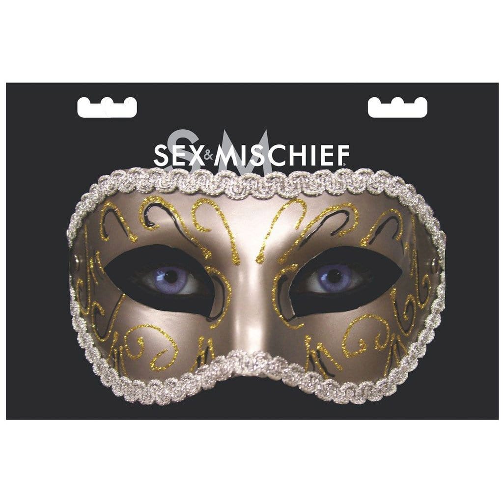 Grey Masquerade Mask - Thorn & Feather Sex Toy Canada