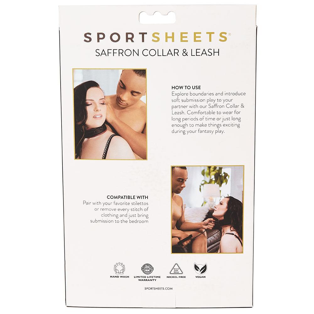 Sportsheets Saffron Collar Leash - Black/Red - Thorn & Feather Sex Toy Canada
