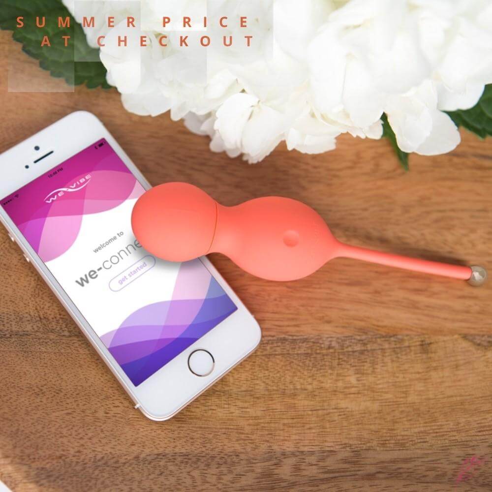 Bloom by We-Vibe Vibrating Kegel Balls - Coral - Thorn & Feather Sex Toy Canada