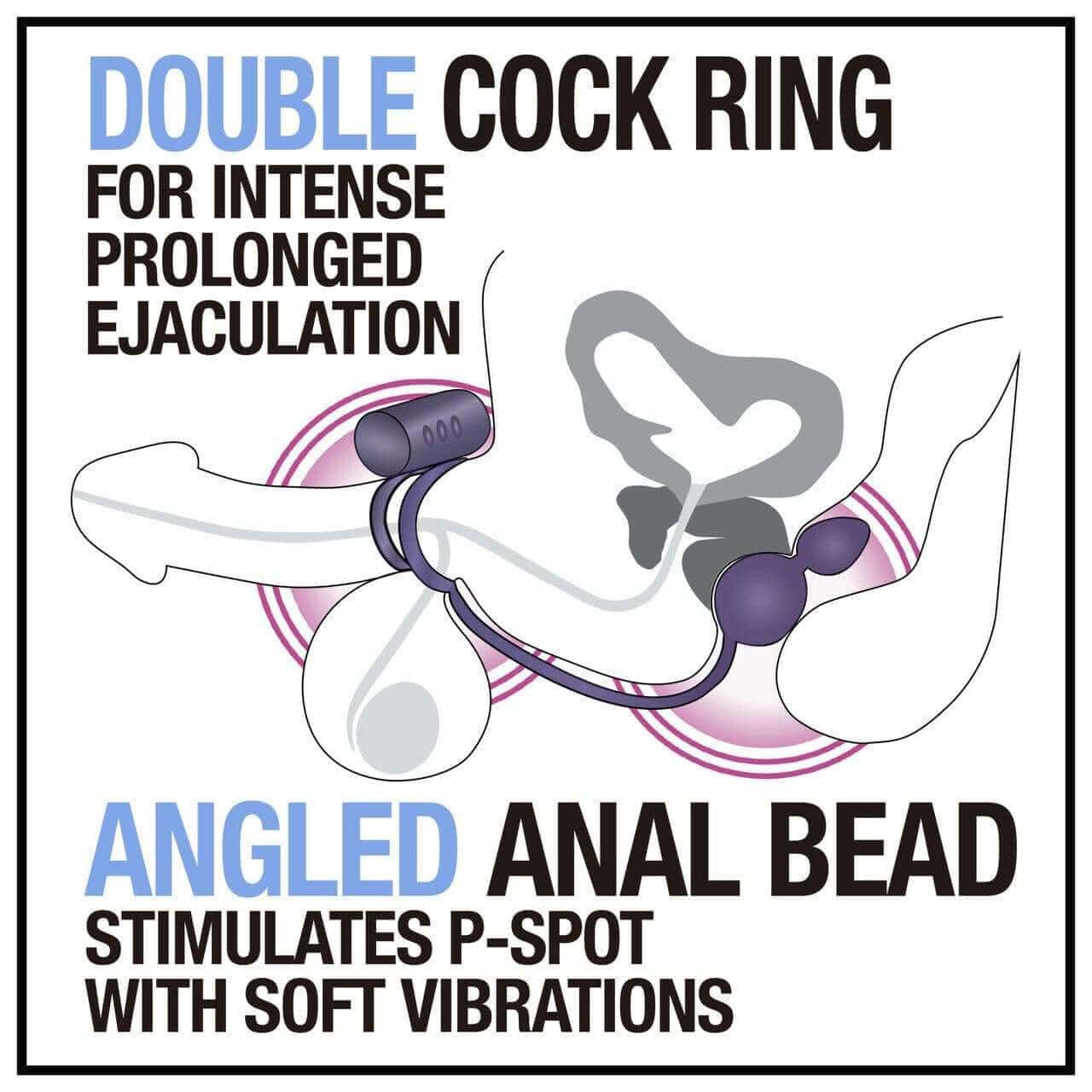 Silicone Anal Plug w Vibrating C-Ring - Black - Thorn & Feather Sex Toy Canada
