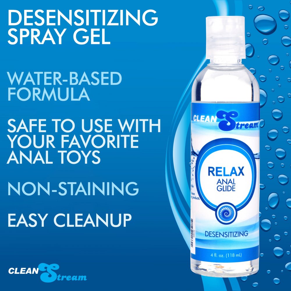 Lubrifiant anal désensibilisant CleanStream Relax - 4 Oz.