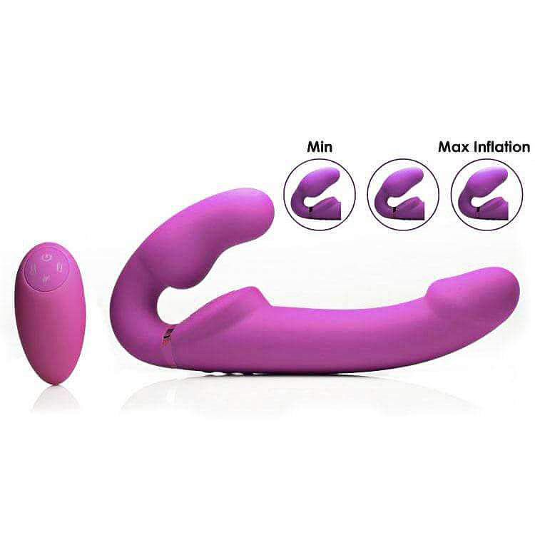 10x Evoke Ergo Fit Inflatable & Vibrating Silicone Strapless Strap-on - Thorn & Feather Sex Toy Canada