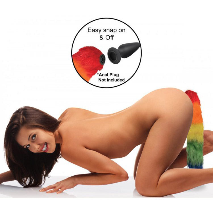 Interchangeable Rainbow Fox Tail - Thorn & Feather Sex Toy Canada
