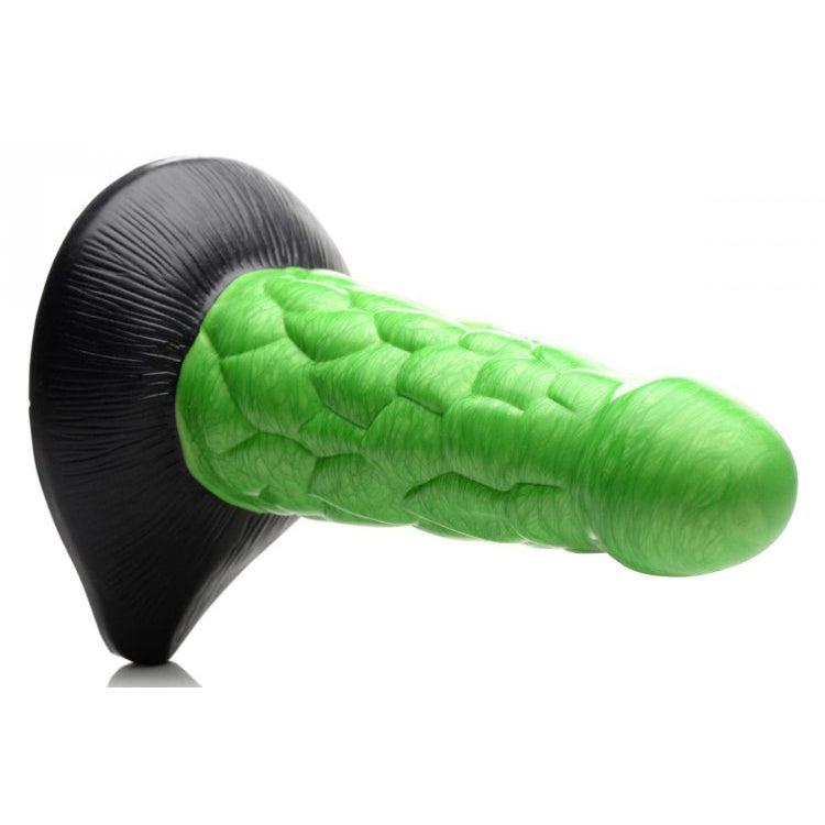 Radioactive Reptile Thick Scaly Silicone Dildo - Thorn & Feather Sex Toy Canada