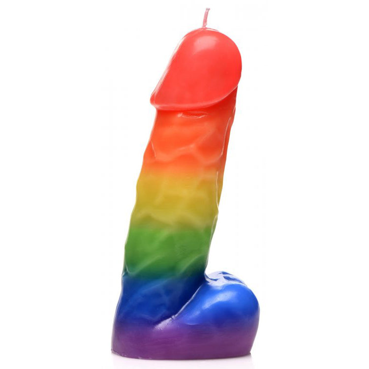 Master Series Pride Pecker Rainbow Drip Candle - Thorn & Feather Sex Toy Canada