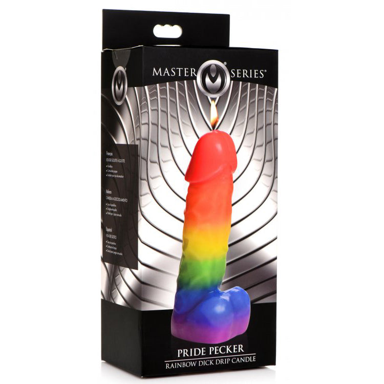 Master Series Pride Pecker Rainbow Drip Candle - Thorn & Feather Sex Toy Canada