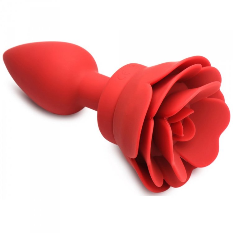 Booty Sparks 28X Silicone Vibrating Rose Anal Plug w/ Remote - Medium - Thorn & Feather Sex Toy Canada