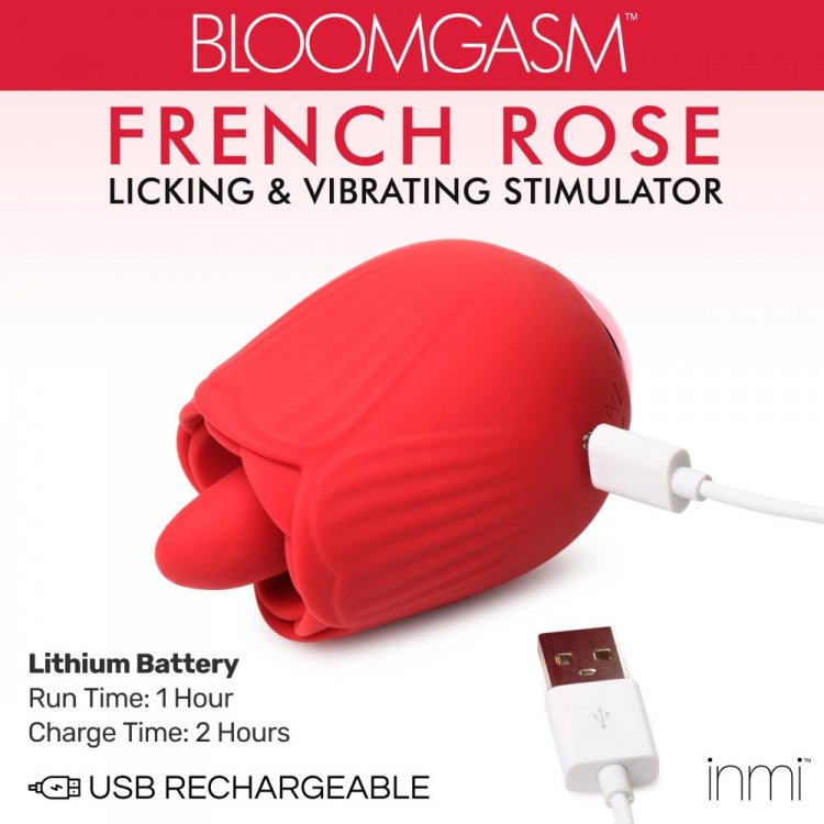 Bloomgasm French Rose Licking & Vibrating Stimulator - Thorn & Feather Sex Toy Canada