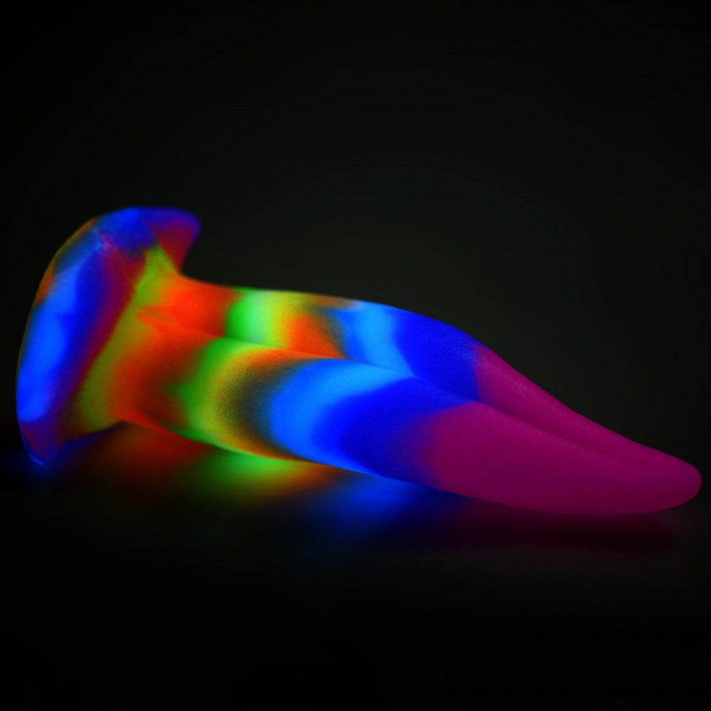 Unicorn Kiss Tongue Glow In The Dark Silicone Dildo - Thorn & Feather Sex Toy Canada