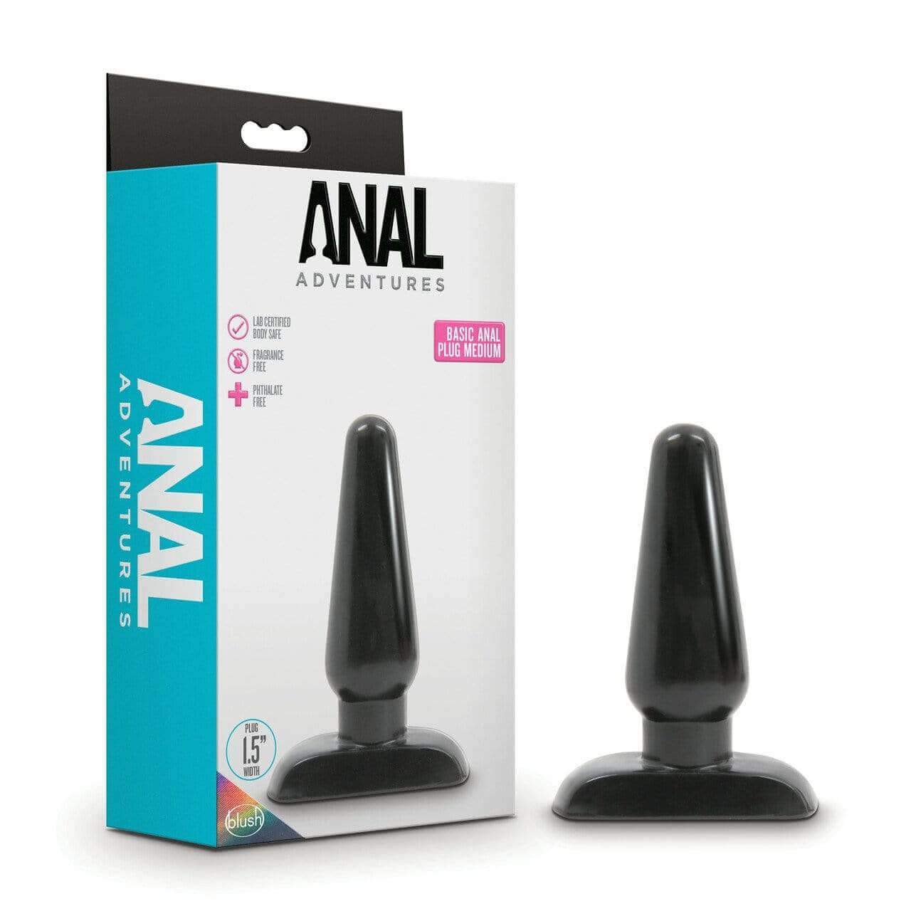 Basic Anal Plug - Medium, Black - Thorn & Feather Sex Toy Canada