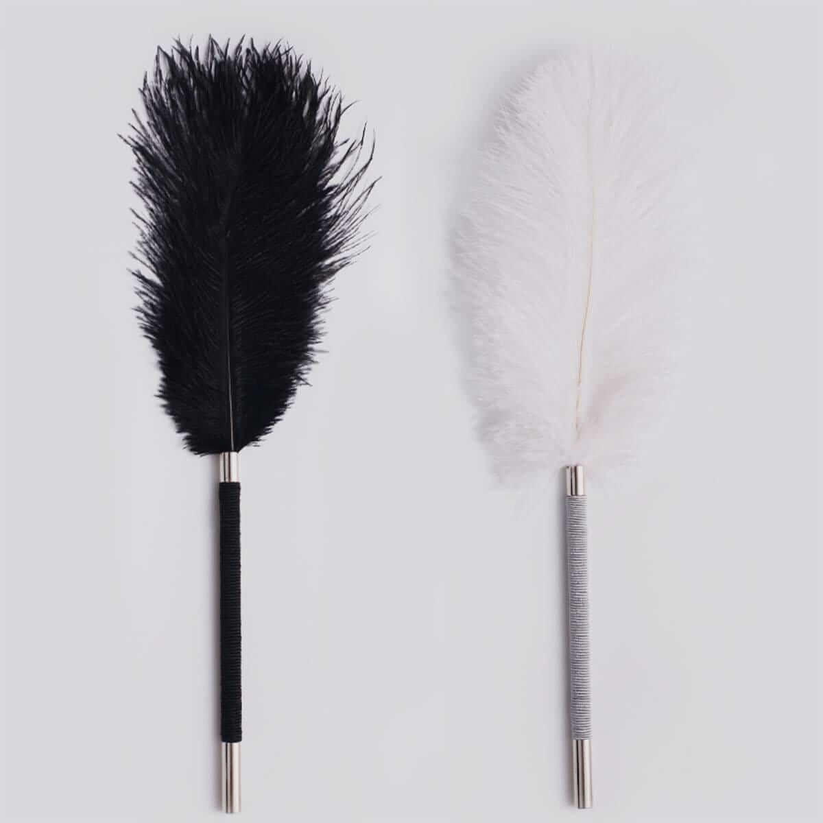 Black or White Luxury Feather Tickler - Thorn & Feather Sex Toy Canada