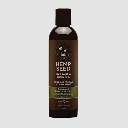 Earthly Body Hemp Seed Massage Oil - Guavalava, 8oz/236ml - Thorn & Feather Sex Toy Canada