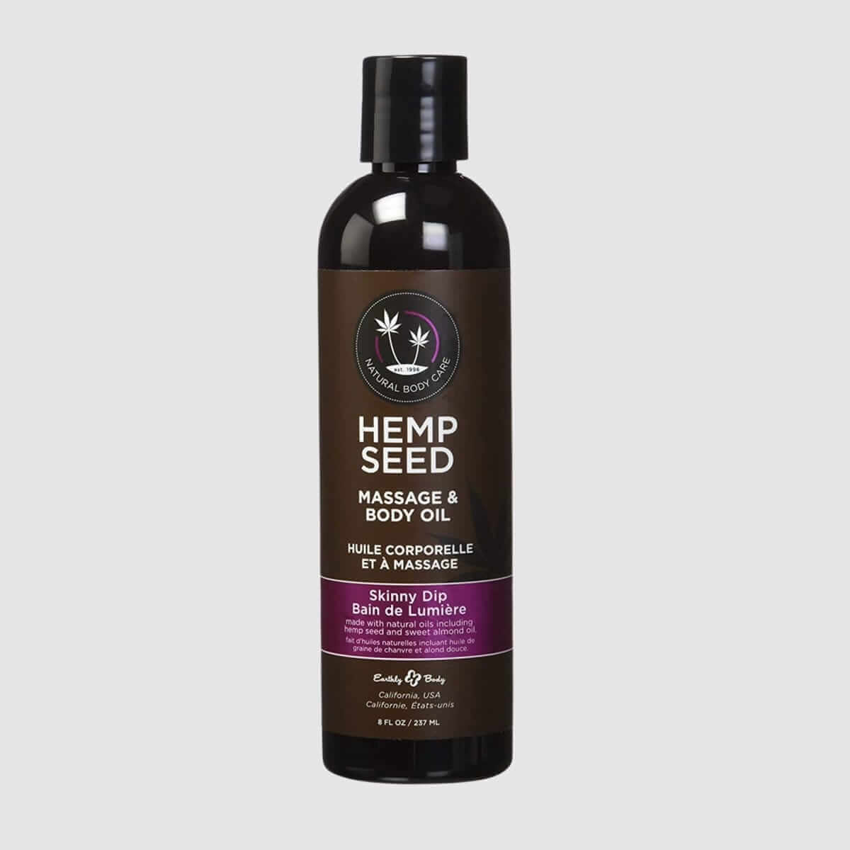 Earthly Body Hemp Seed Massage Oil - Skinny Dip, 8oz/236ml - Thorn & Feather Sex Toy Canada