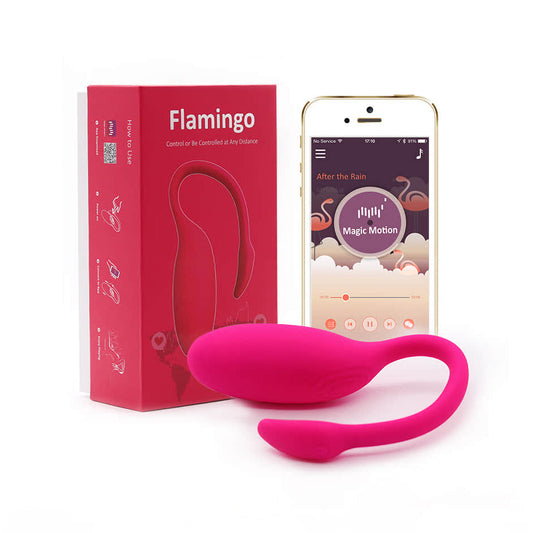 Vibromasseur portable contrôlé par application Flamingo Magic Motion - Rose 