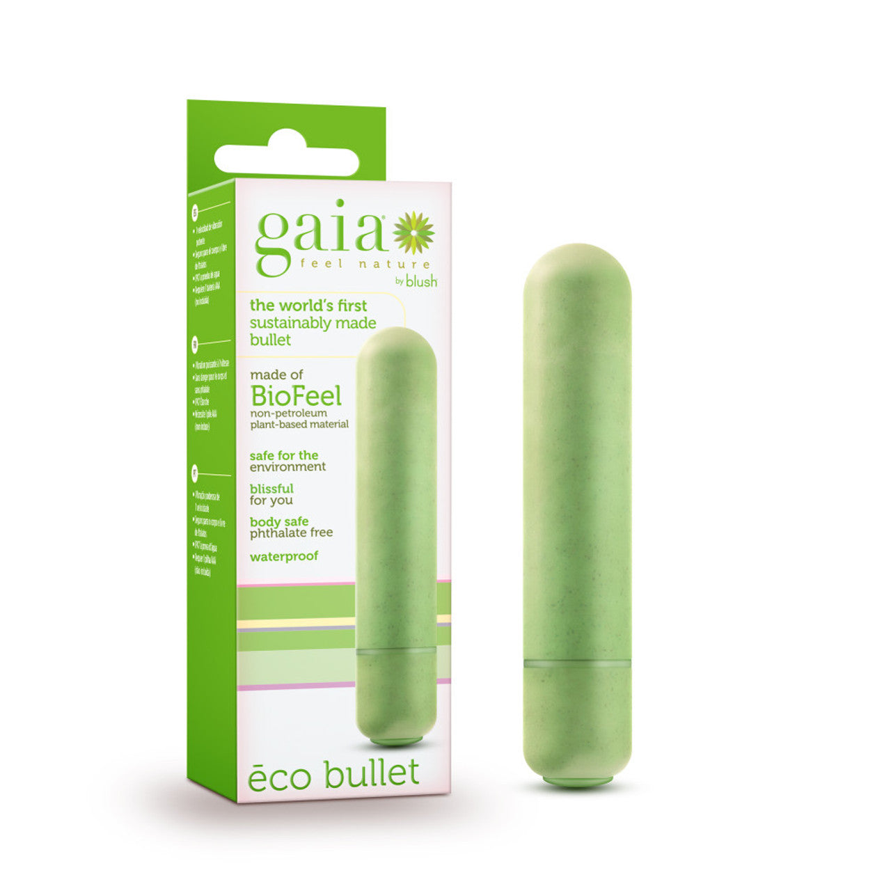 Gaia Eco Biadegradable Bullet Vibrator - Green - Thorn & Feather Sex Toy Canada