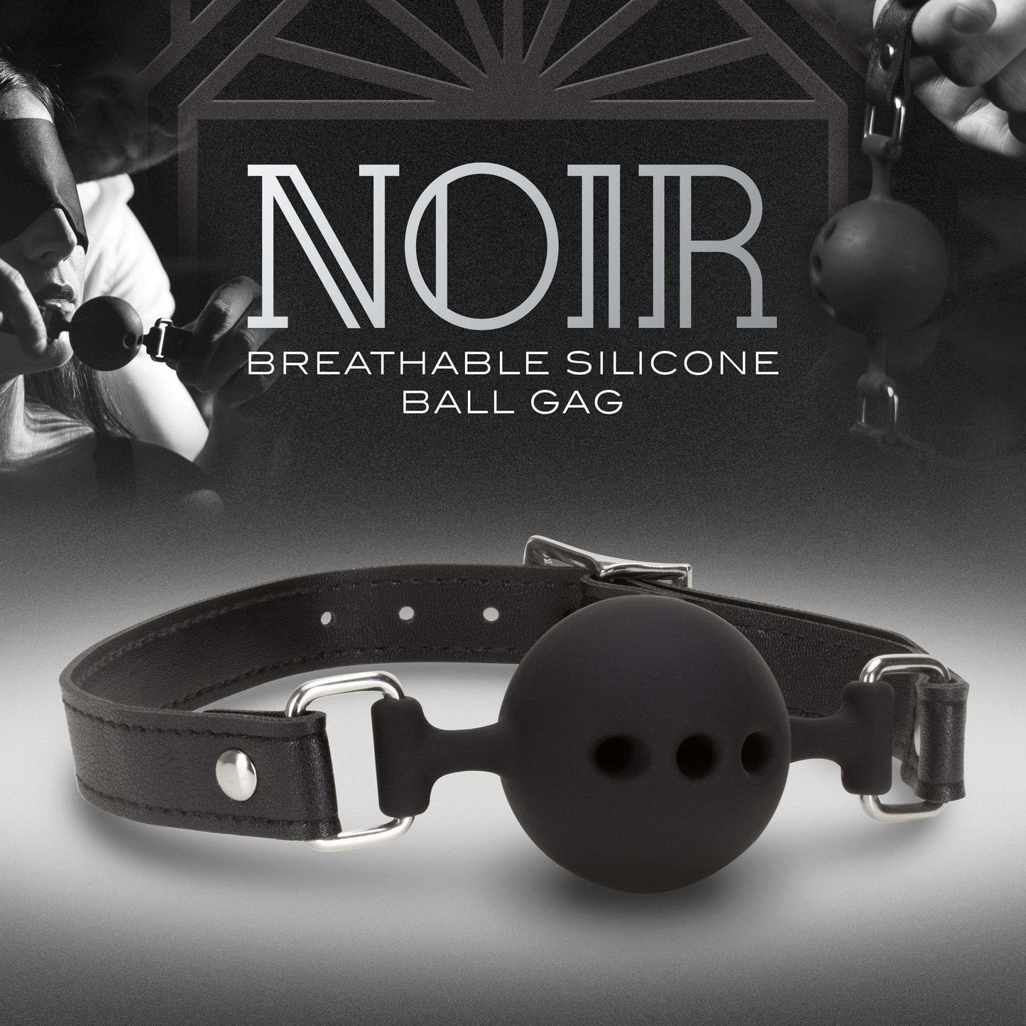 Noir - Breathable Silicone Ball Gag - Black - Thorn & Feather Sex Toy Canada