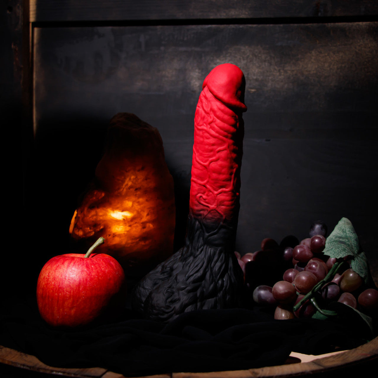 The Realm Lycan Lock On Werewolf Dildo - Red/Black - Thorn & Feather Sex Toy Canada