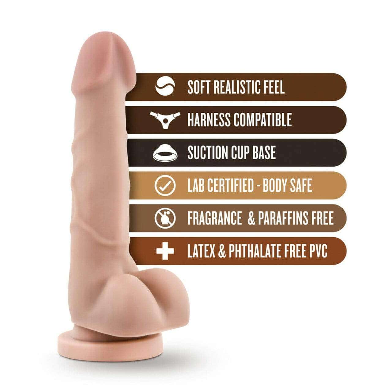 Dr. Skin Basic 7 Inch Realistic Cock - Beige - Thorn & Feather Sex Toy Canada