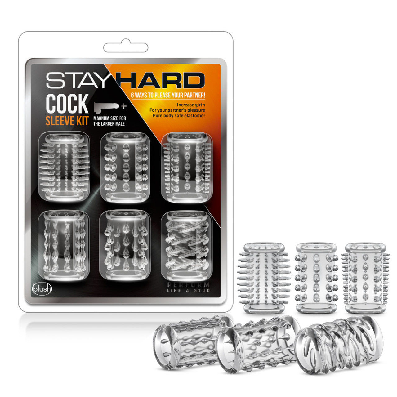 Stay Hard Cock Sleeve Kit - Clear - Thorn & Feather Sex Toy Canada