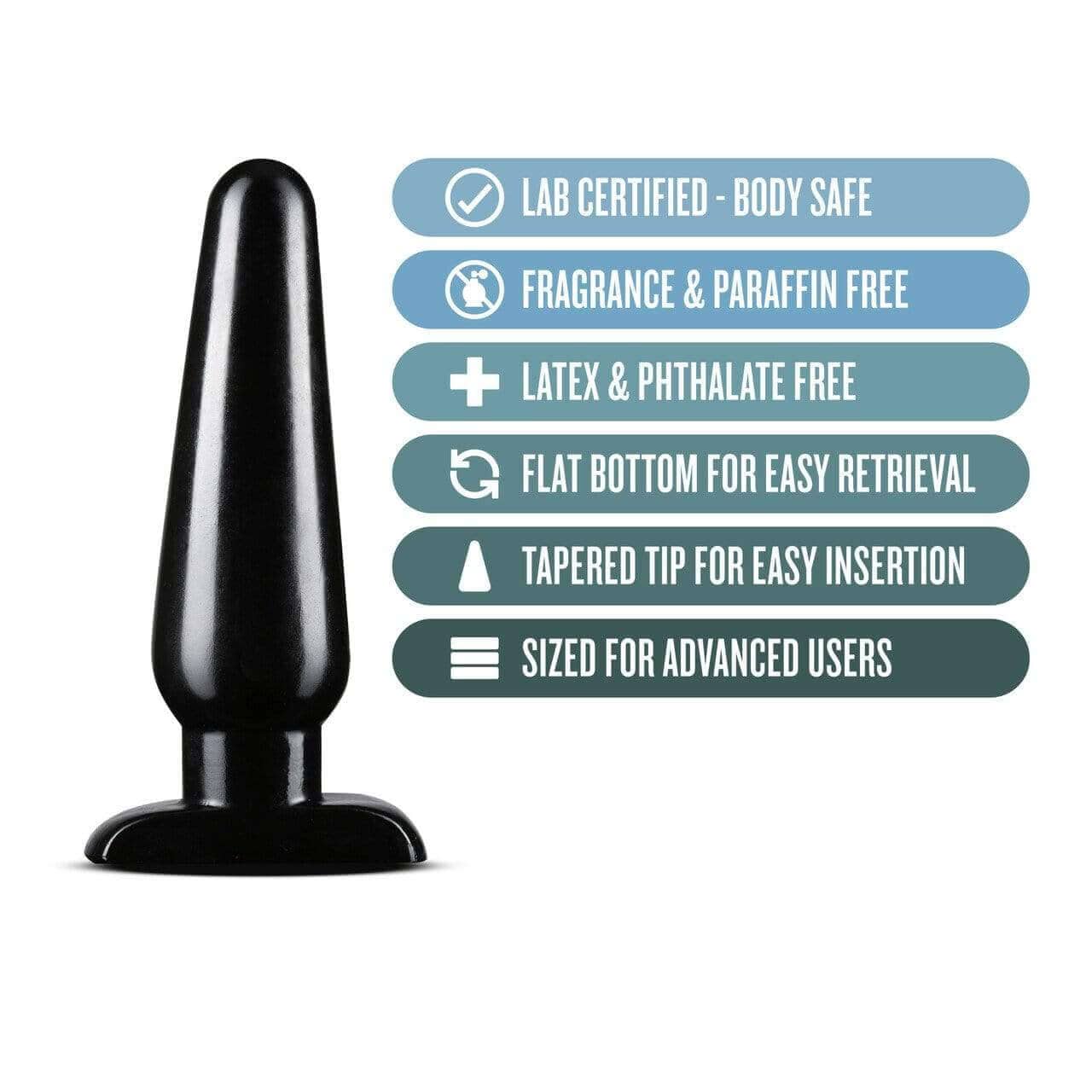 Basic Anal Plug - Large, Black - Thorn & Feather Sex Toy Canada