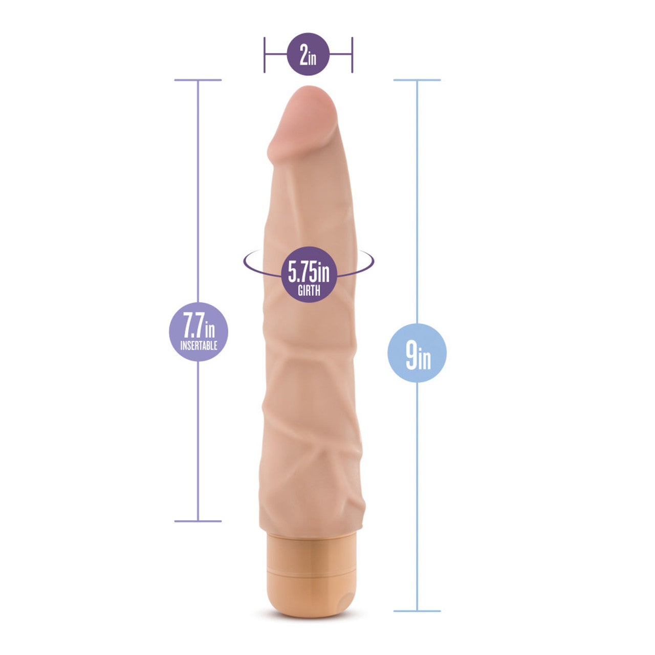 Cock Vibe 1 9 Inch Vibrating Cock - Beige - Thorn & Feather Sex Toy Canada
