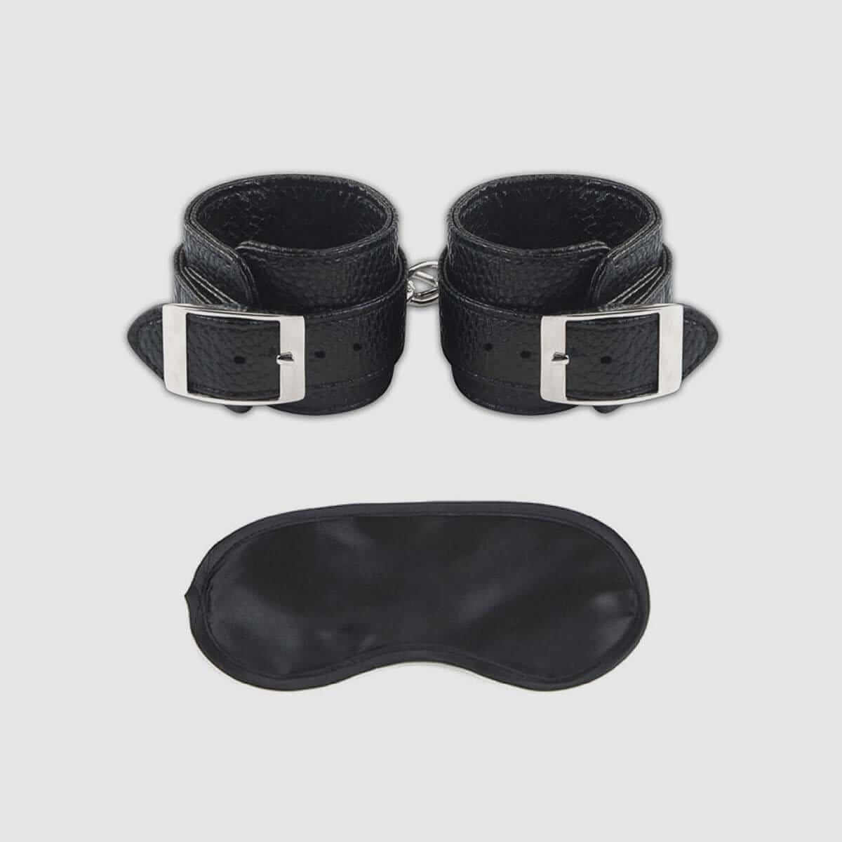 Lux Fetish Unisex Leatherette Cuffs - Black - Thorn & Feather Sex Toy Canada