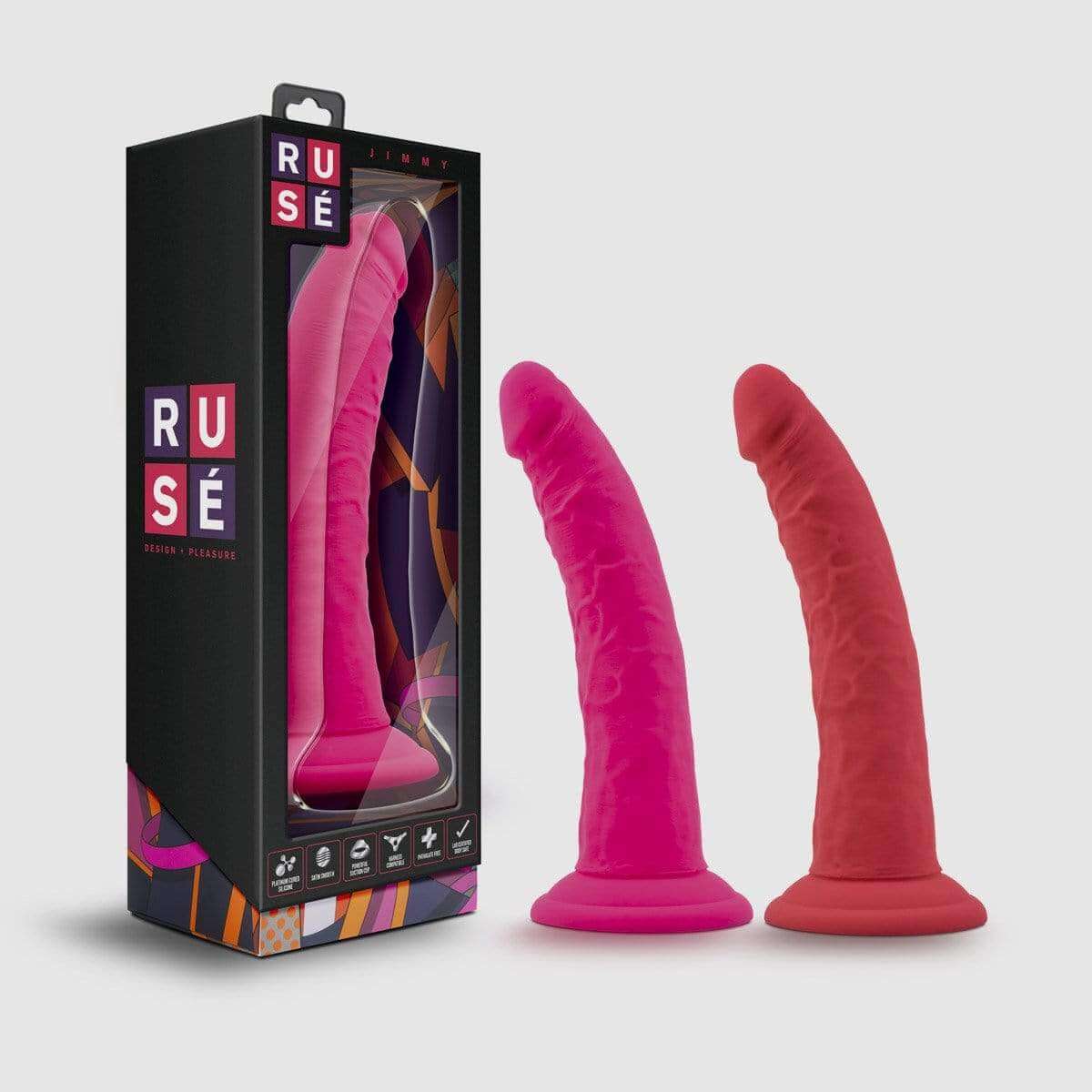 Ruse Jimmy Silicone Dildo - Cerise - Thorn & Feather Sex Toy Canada