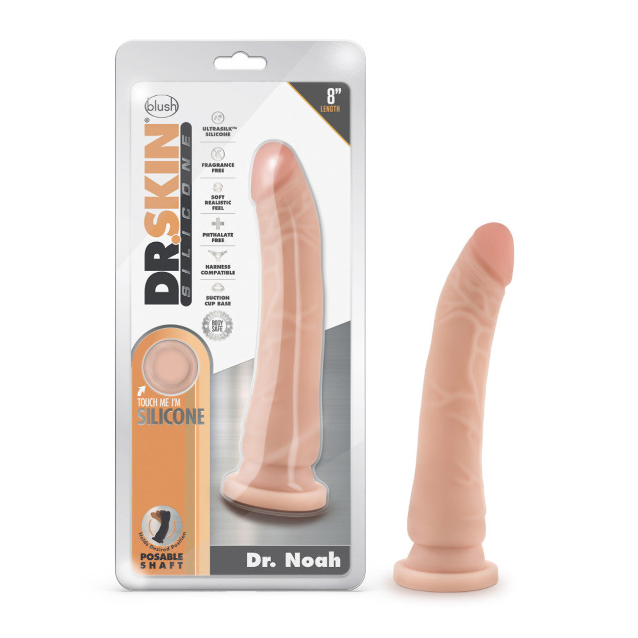 8 Inch Dong with Suction Cup - Vanilla - Thorn & Feather Sex Toy Canada
