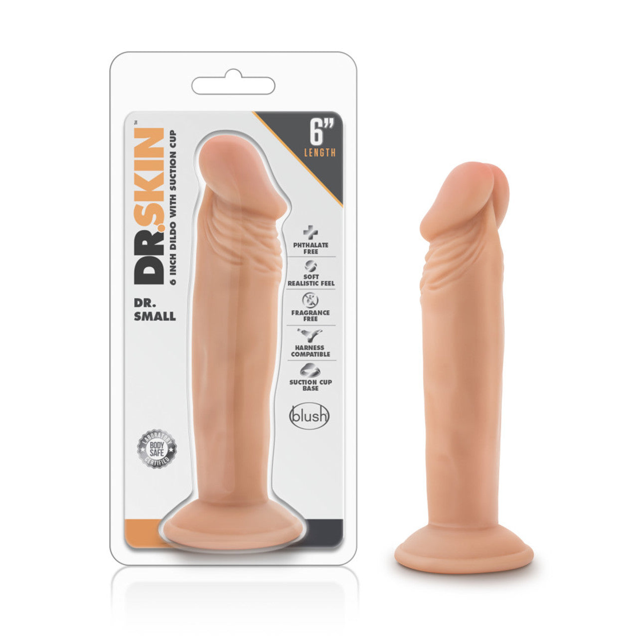 Dr. Skin Dr. Small 6 Inch Dildo - Vanilla - Thorn & Feather Sex Toy Canada