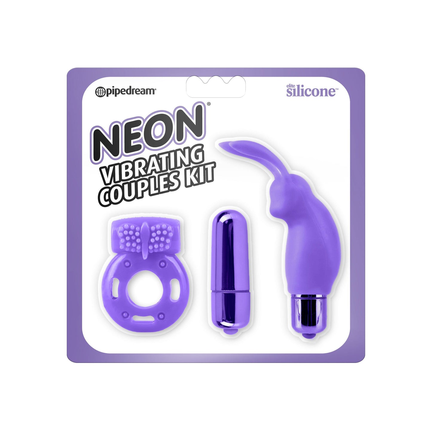 Neon Vibrating Couples Kit - Purple - Thorn & Feather Sex Toy Canada