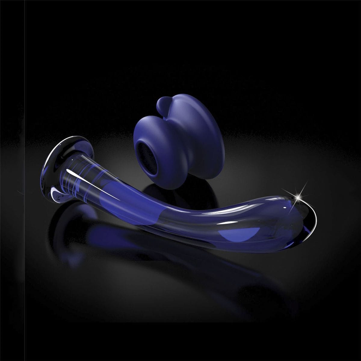 Icicles No. 89 Blue Glass Suction Cup Dildo - Thorn & Feather Sex Toy Canada
