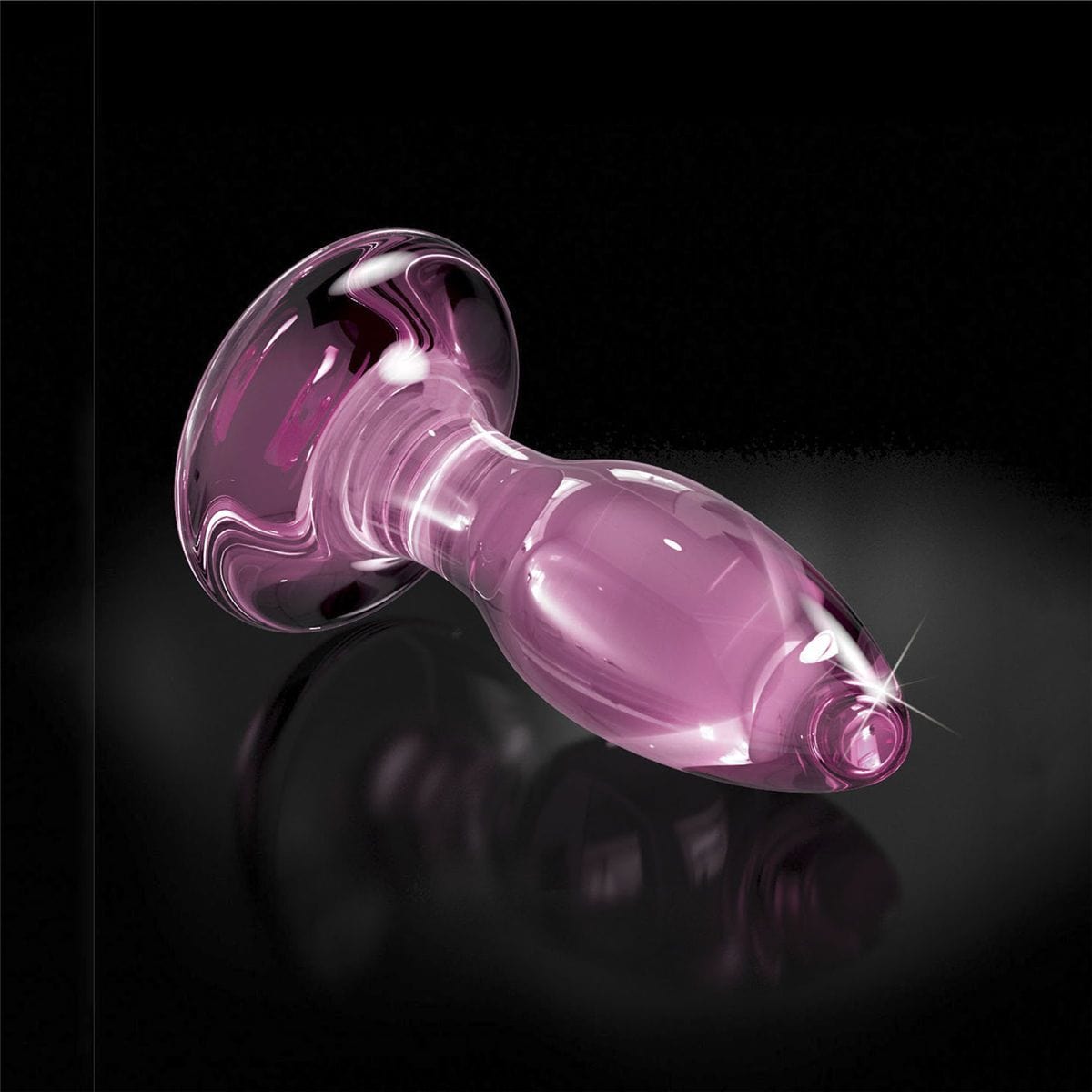 Icicles No. 90 Pink Glass Suction Cup Anal Plug - Thorn & Feather Sex Toy Canada