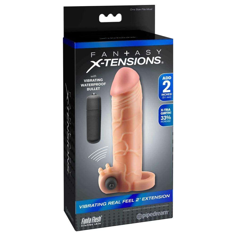 Fantasy X-tensions Vibrating Real Feel 2" Extension - Light - Thorn & Feather Sex Toy Canada