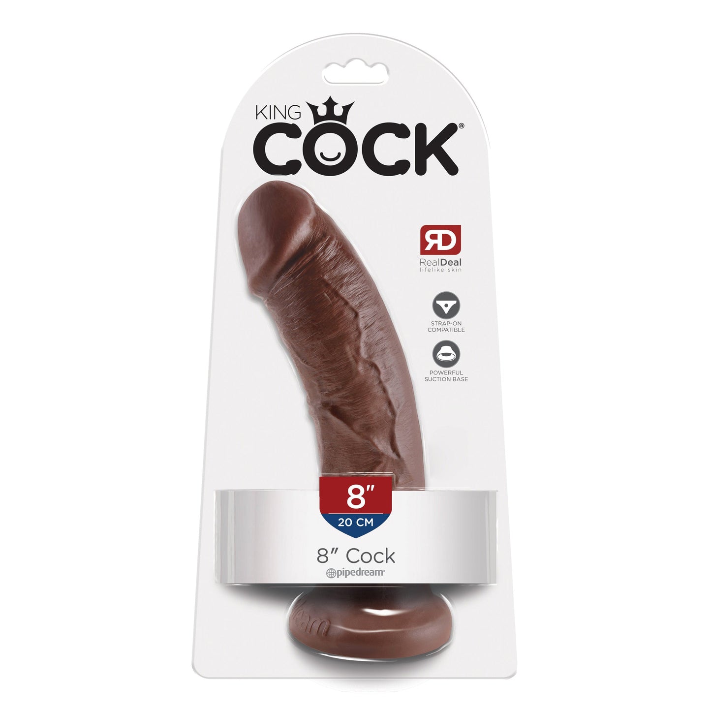 King Cock 8" Cock - Brown - Thorn & Feather Sex Toy Canada