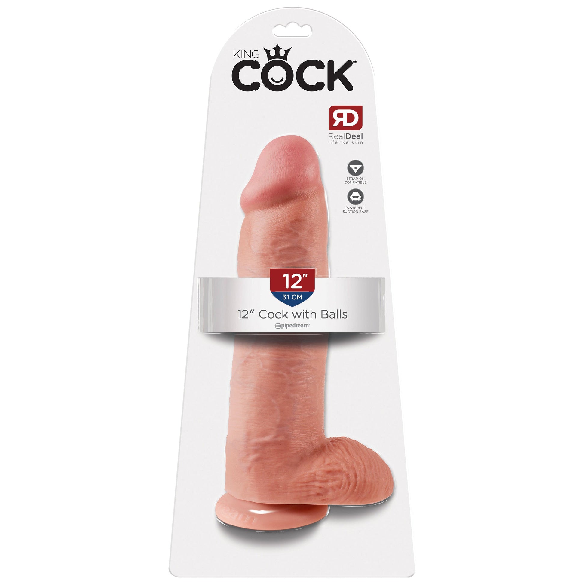 King Cock 12" Cock with Balls - Flesh - Thorn & Feather Sex Toy Canada