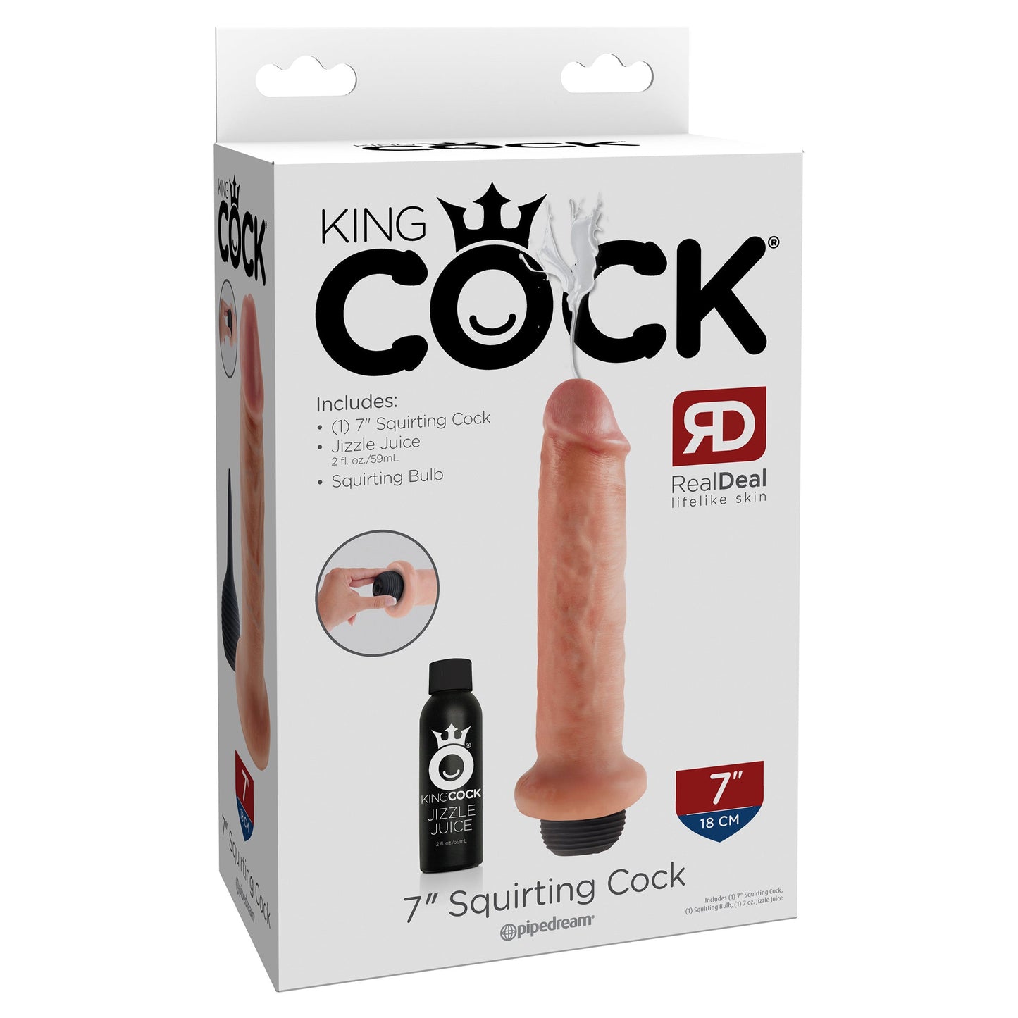King Cock 7" Squirting Cock - Flesh - Thorn & Feather Sex Toy Canada