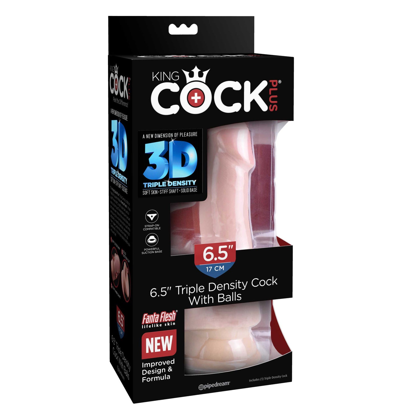King Cock Plus 6.5" Triple Density Cock with Balls - Light - Thorn & Feather Sex Toy Canada